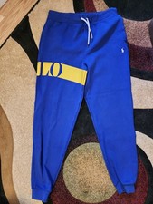   RARE  Polo Ralph Lauren Men's Royal Double Knit Tech Panel Logo Sweatsuit  WOW  