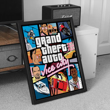 GTA Vice City Grand Theft Auto Vice City Cover Art Poster - A5 A4 A3