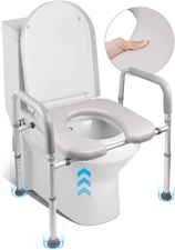 Height Adjustable Toilet Seat Risers for Seniors, Disabled 300lb Capacity