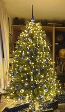 XXL weihnachten Deko Konvolut BLAU WEISS SILB...