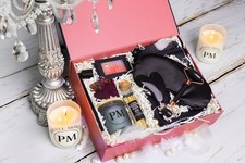 GIFT BOX FOR HER - Candle, Soap, Hair Tool Set Black Color Gift Set for Her