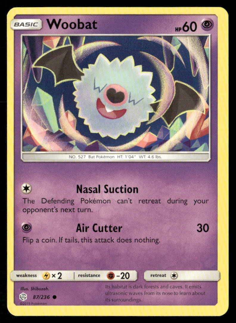 Woobat Cosmic Eclipse 87/236 Common Pokemon Near Mint