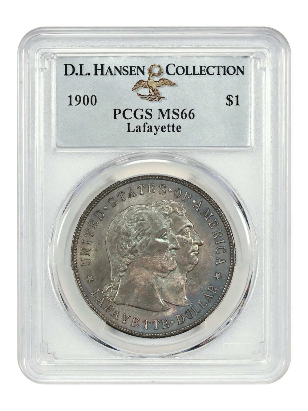 1900 $1 Lafayette PCGS MS66 ex: D.L. Hansen - Classic Silver Commemorative