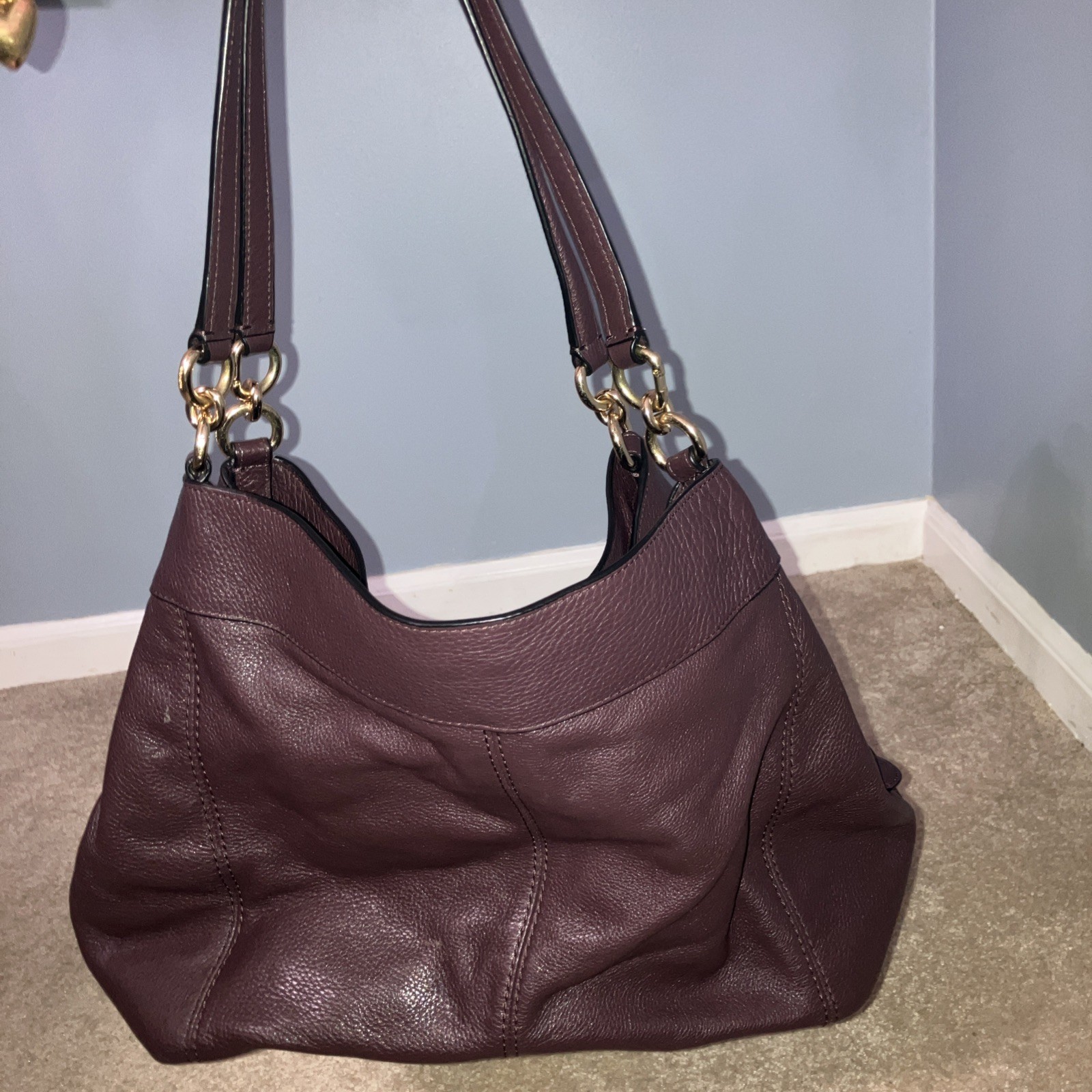 Coach Purse Solid Brown Leather Hobo. Vintage - image 6