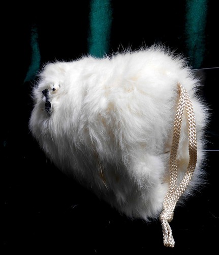 RARE Samoyed Rabbit Fur Salon Dog AND Matching Ear & Hand Muffs - 3 PCs - Picture 7 of 9