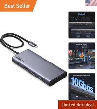 8-in-1 USB C Docking Station with Dual 4K Monitor Support - Fast Charging Data