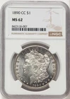 1890-CC Morgan Dollar NGC MS62