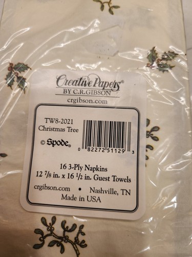 New In Package Spode Christmas Tree 16 3-Ply Paper Napkins Made In USA - Picture 5 of 5