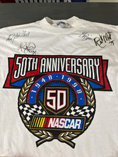 NASCAR 50th Anniversary 1948-1998 Shirt w/ Autographs include Rusty Wallace
