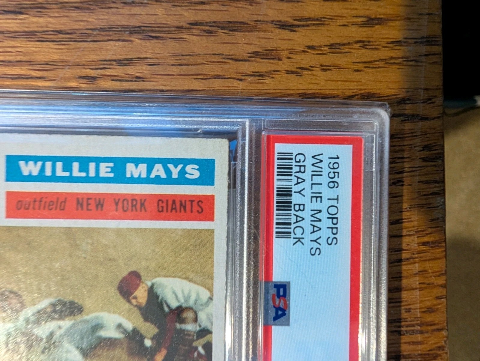 1956 Topps Set-Break #130 Willie Mays Gray Back PSA 4 VG-EX view 3