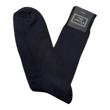 Vintage Christian Dior Mens Dress Socks Cotton Blend Executive Tall 10-13 Black