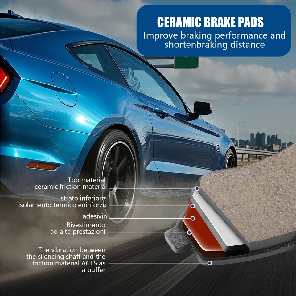 Pastillas de freno delanteras de cerámica y herrajes para Toyota RAV4 2001 2002 2003 2004 2005 Foto 4 de 4