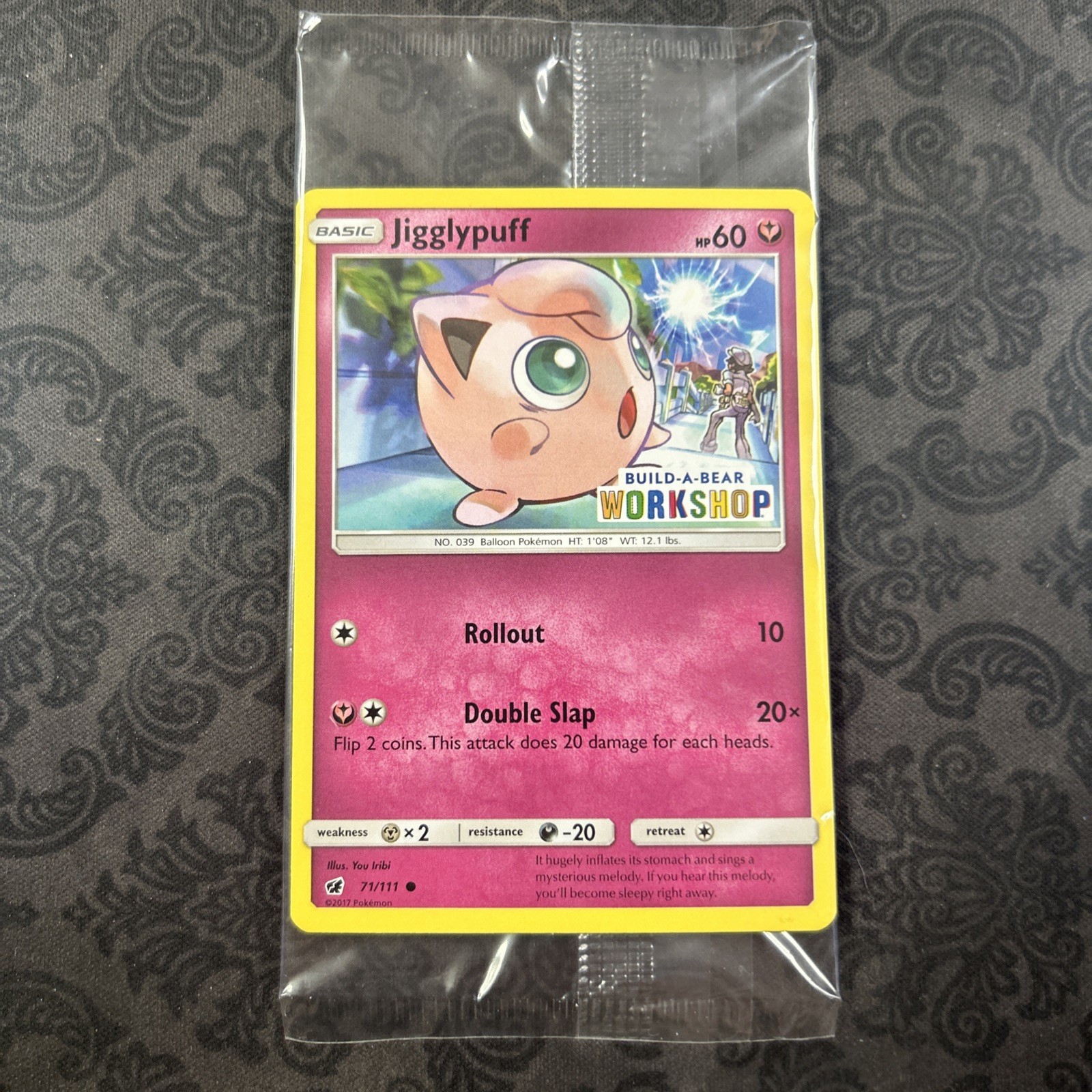 Build a Bear Pokemon Card Jigglypuff Promo Trading 71/111 2017 SEALED D3