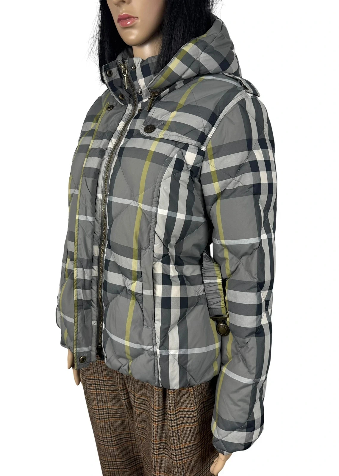 Burberry Down Puffer Jacket Checkered Hooded size… - image 9