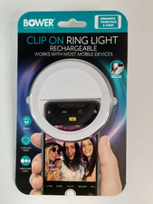 Bower Rechargeable 36 LED Clip On Ring Light for Smart Phones - White