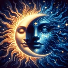 GDYEEH DIY 5D Sun and Moon Diamond Art Kits, 30.48 cm x cm, UCGD411 