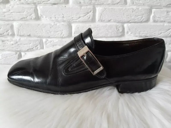Men Bally Heels Black Leather 43 #5KM2