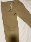 Ecko Unltd. Men's Tan Jogger Pants L Cotton Canvas Tapered Pockets Logo — photo 3