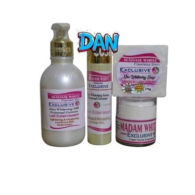 Evob  4pc. Madam-Whitte exclusive body lotion 1, face cream 1, serum 1, Bar 1