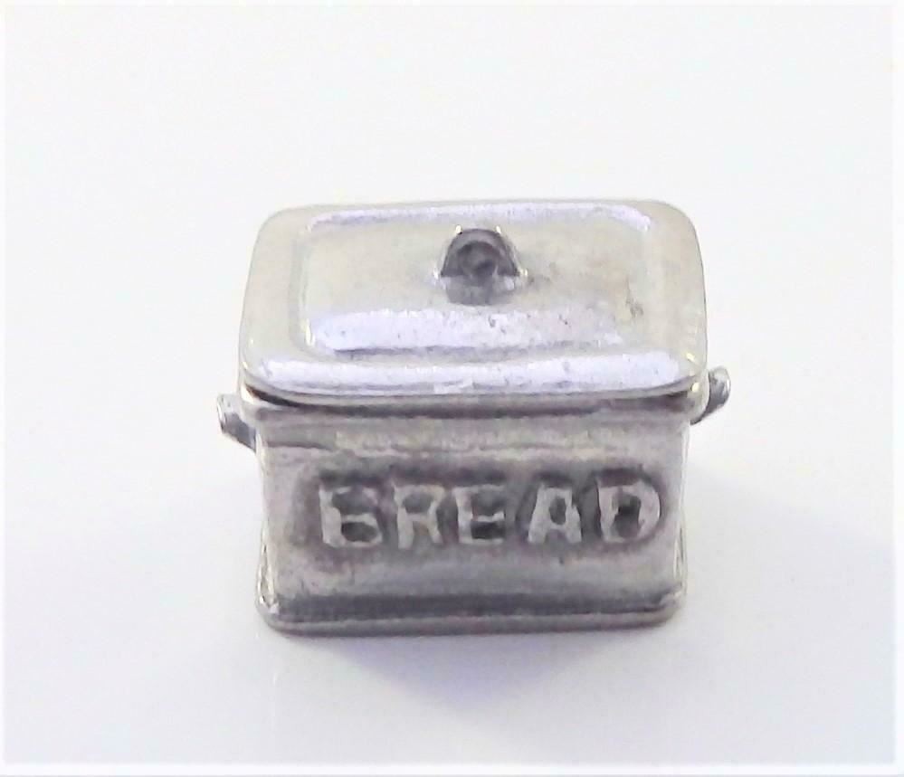 Dolls House Pewter Bread Bin 1:24 Half Inch Scale Miniature Kitchen Accessory