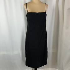 SKY David Park Black Slip Dress Size L Spaghetti Strap Minimalist Midi READ