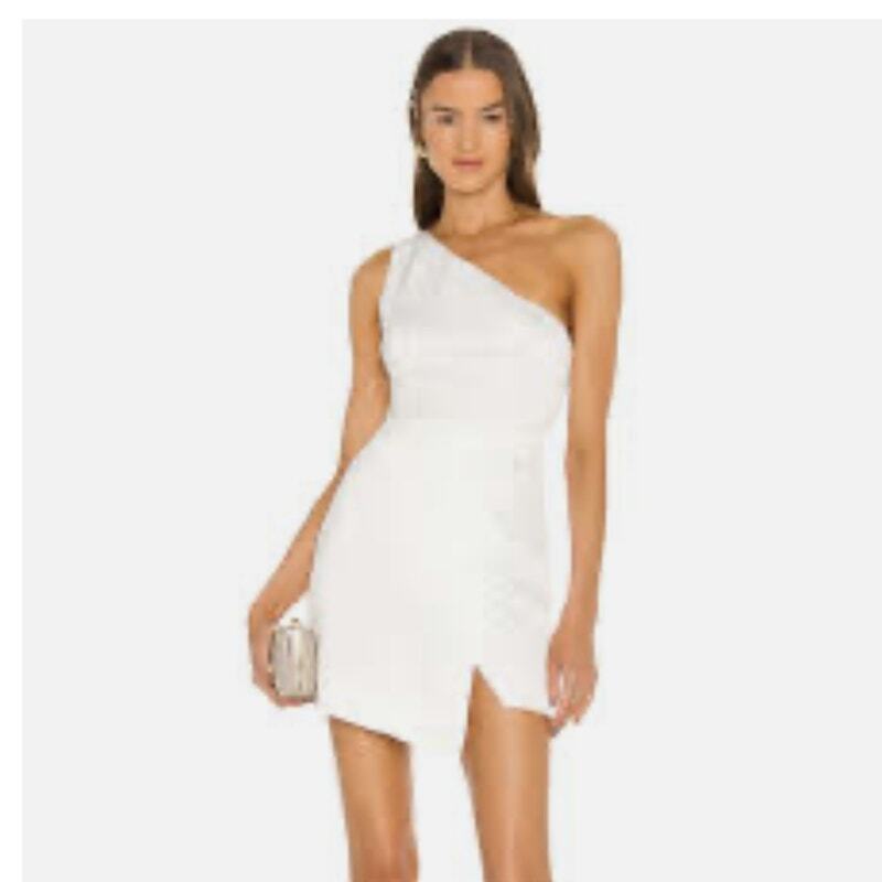 one shoulder dress revolve Revolve NBD One Shoulder Tere Mini Dress in Ivory Women's Size XS NWT