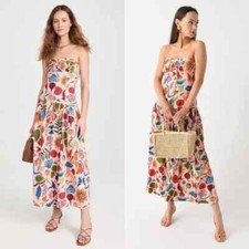 NWT | FARM Rio Bright Floral Tropical Print Blush Maxi Dress Small  Retail $290