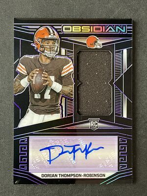 2023 Panini Obsidian #232 Dorian Thompson-Robinson Browns Auto Patch RC! /75