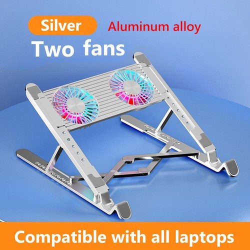 Laptop-Kühlpad, Laptop-Halter für 11–17,3 Zoll Laptop (Silberfarbenes Aluminium, - Bild 5 von 7