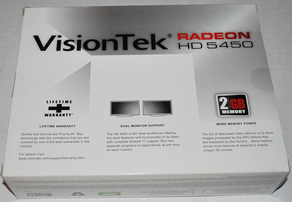 VISIONTEK AMD RADEON HD 5450 2 GB DDR3 PCI EXPRESS X16 VIDEO CARD, CD, MANUAL - Image 2 of 4