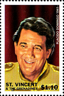 St. Vincent MNH Placido Domingo Spanien Musik Oper Sänger Tenor Bariton Klassik