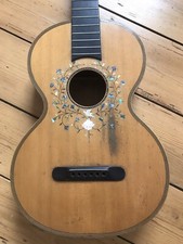 Stunning Antique 19th Century Romantic Parlour Guitar Mirecourt Beautiful