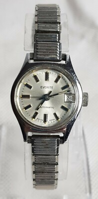 Beautiful Vintage Everite Automatic Ladies Watch with Stretch Bracelet.