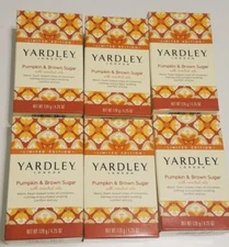 Yardley London Pumpkin & brown sugar Soap Lot of 6 Bars limited edition