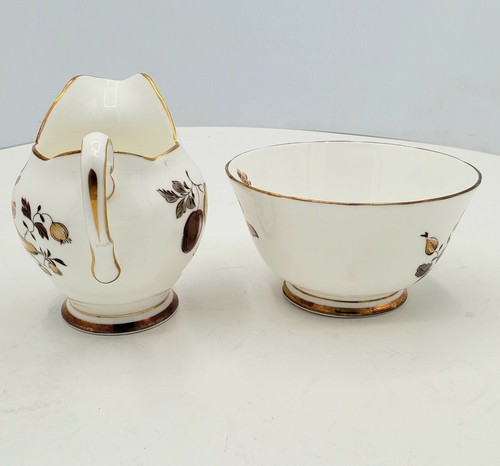 Vintage Royal Chelsea English Bone China Floral Petite Sugar Bowl & Creamer Set - Picture 3 of 9