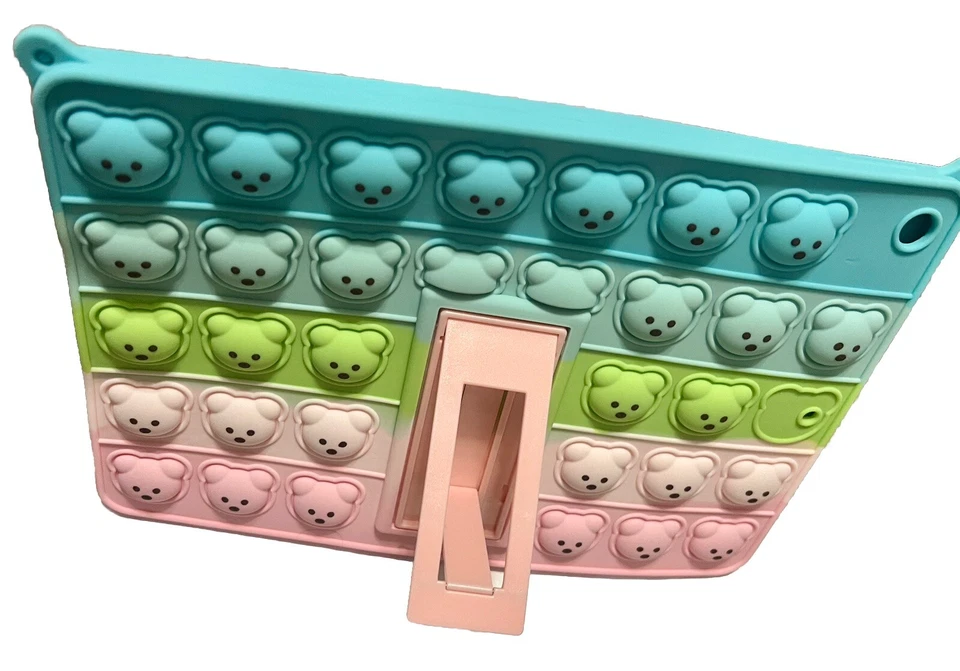 For iPad 10.2” 7th 8th 9th Gen Mini Fidget Pop It Bubble Bear Case - Image 3 of 4
