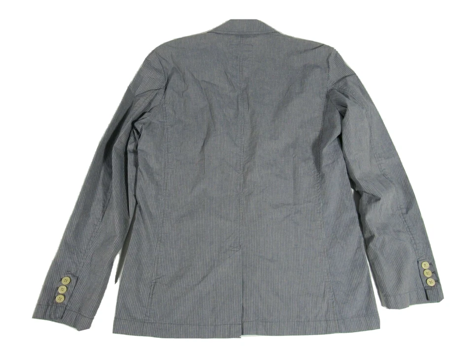 Chaqueta Blazer Gap Mujer Larga Azul Rayas Con Bolsillos Talla M Foto 2 de 3