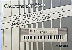 Casio MT-220 Casiotone Keyboard Original User's Operating Owner's