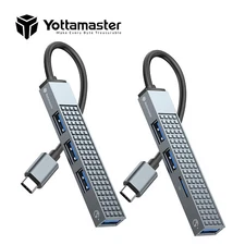 Yottamaster USB 3.0 Hub 4-Port Adapter Charger Data Super SLIM For PC Mac Laptop