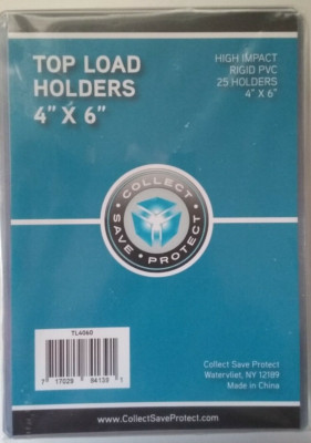 (25) CSP 4x6 Rigid Top Load Protector New NIP High Impact ID: 4 1/4x6 3/16