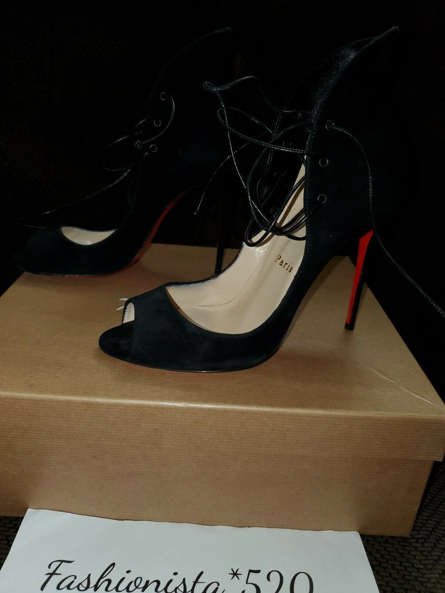 Christian Louboutin Black Megavamp Suede 100mm Pumps Shoes