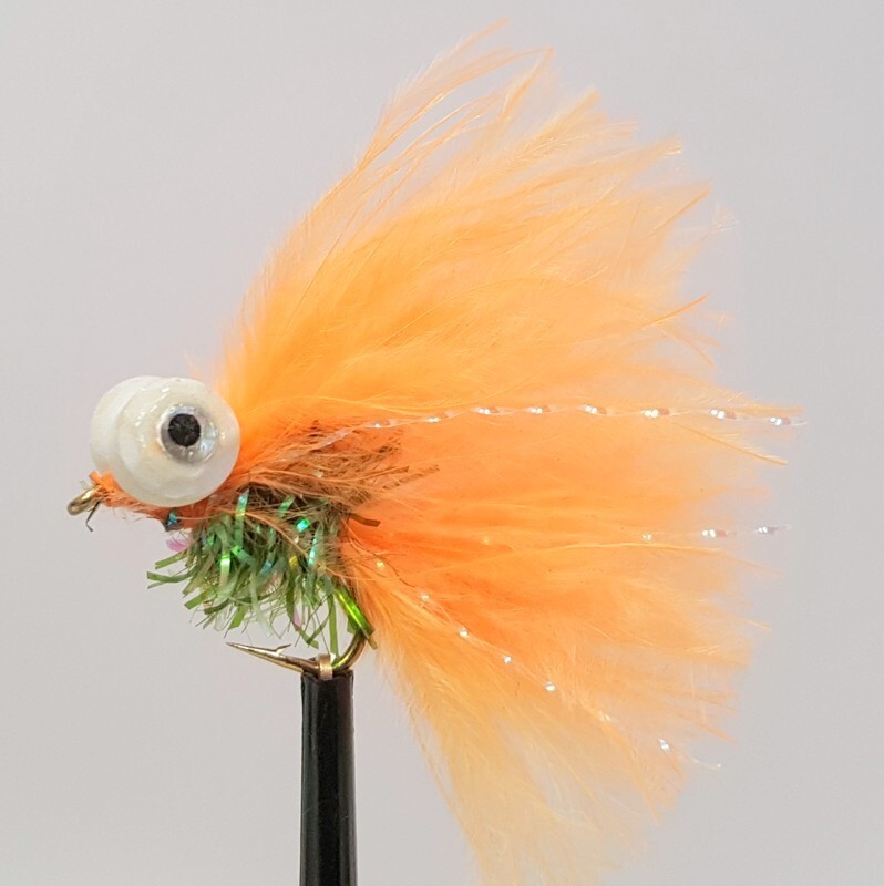 3 x Orange With Olive Fritz Booby Fly Fishing Trout Flies Size 10  (BB41)