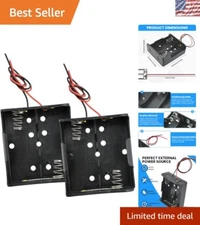 High-Quality 2-Pack C Size Battery Holder with 15 cm Wire Leads - Compact Design