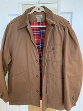 Scandia Woods Men’s Jacket~Brown/Tan Duck Fabric Warm Flannel Lined ~ New 