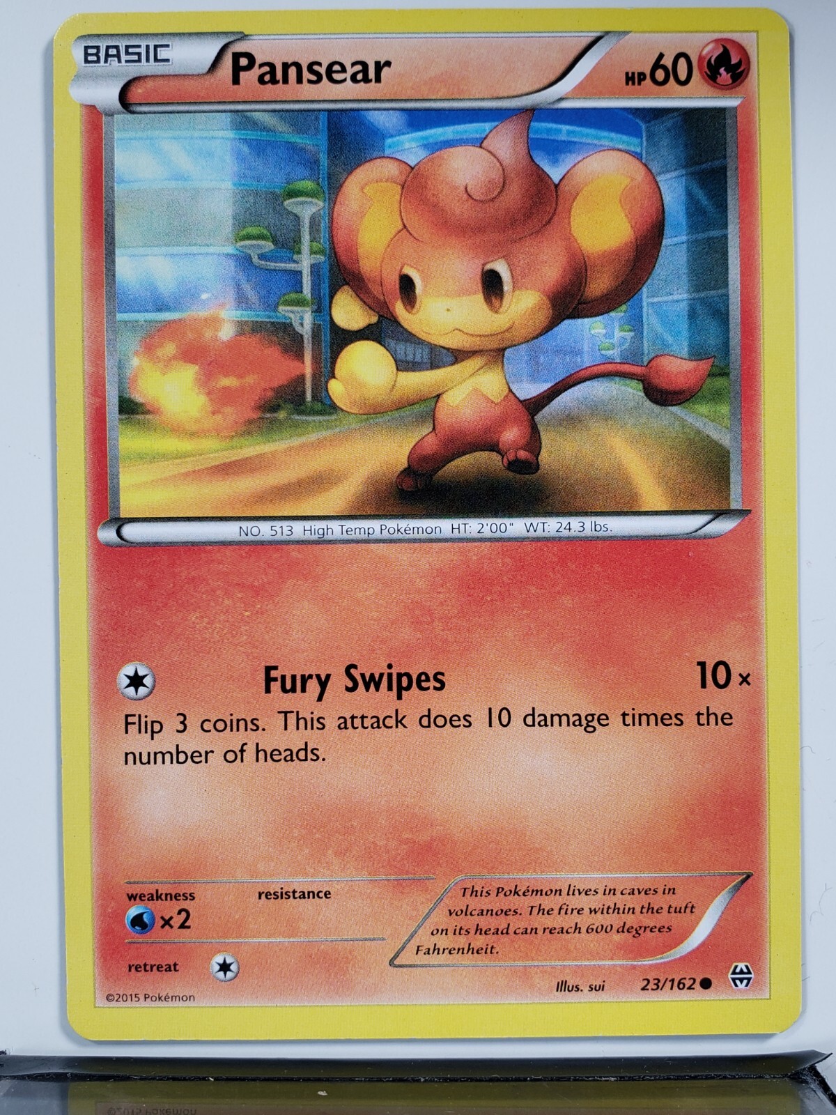 Pansear 23/162 LP - XY Breakthrough Pokemon Card - Sui Art