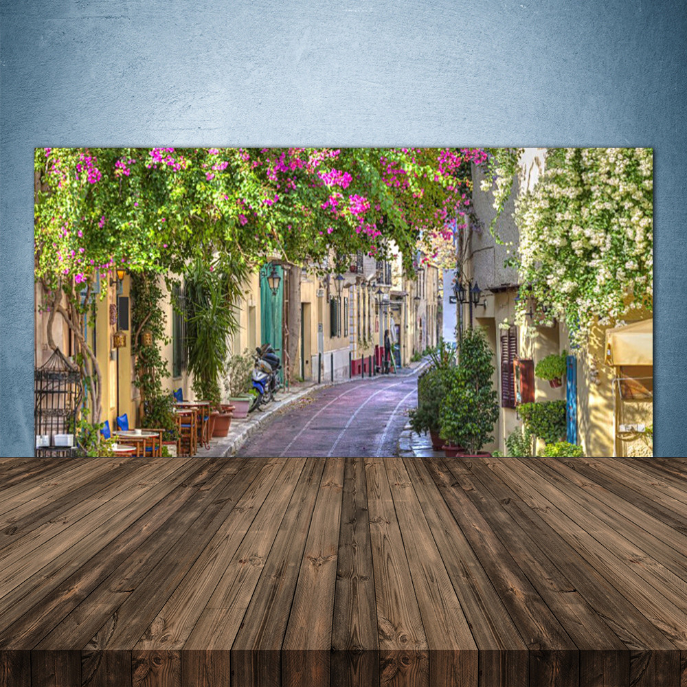 Crédence en verre trempé 140x70 cm design floral premium Ruelle Maisons