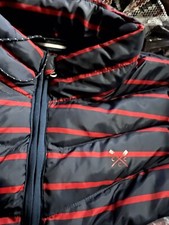 Crew Clothing Company ladies gilet bodywarmer blue Red Stripe size14BNWT