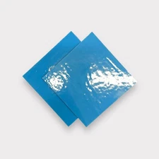 2 Pack Reactive Blue Opaque COE 96 Fusible Glass Sheets / Mosaic Squares
