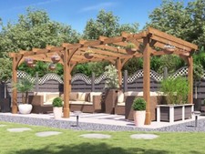 Wooden Pergola Kit 6x3m DIY Garden Frame Leviathan Dunster House