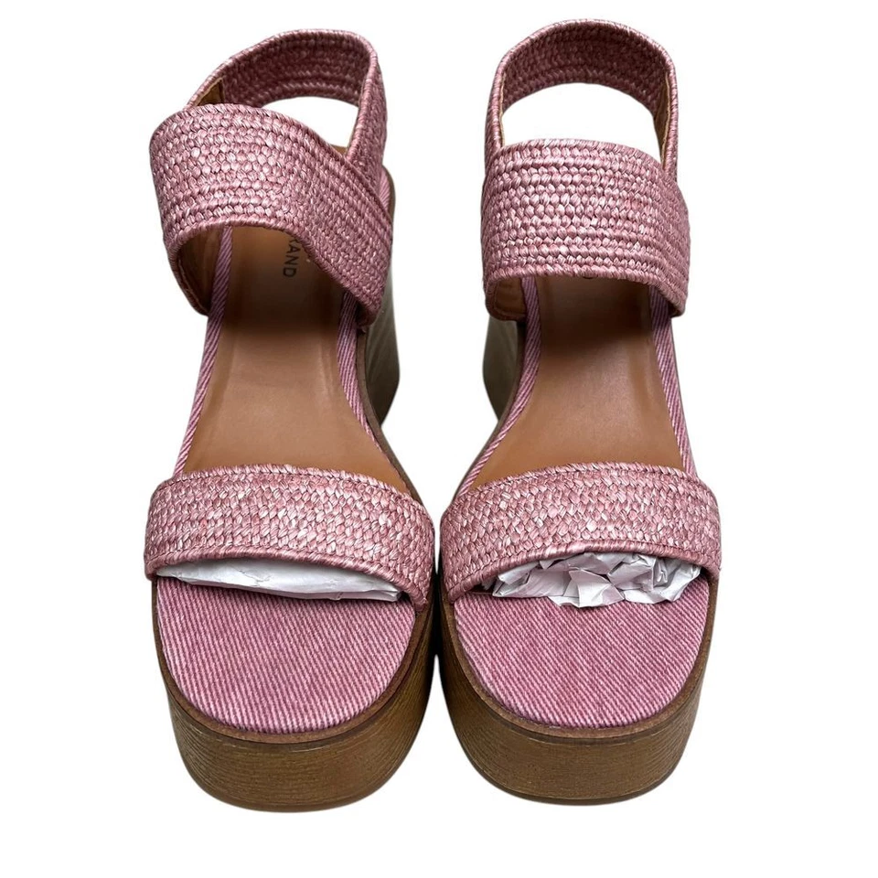 Sandalias de cuña con plataforma Lucky Brand para mujer Delukah rosa tejido talla 8M Foto 3 de 4
